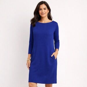 Chico’s Cobalt Blue 3/4 Sleeve Shift Dress Size 2.5 (L/XL)